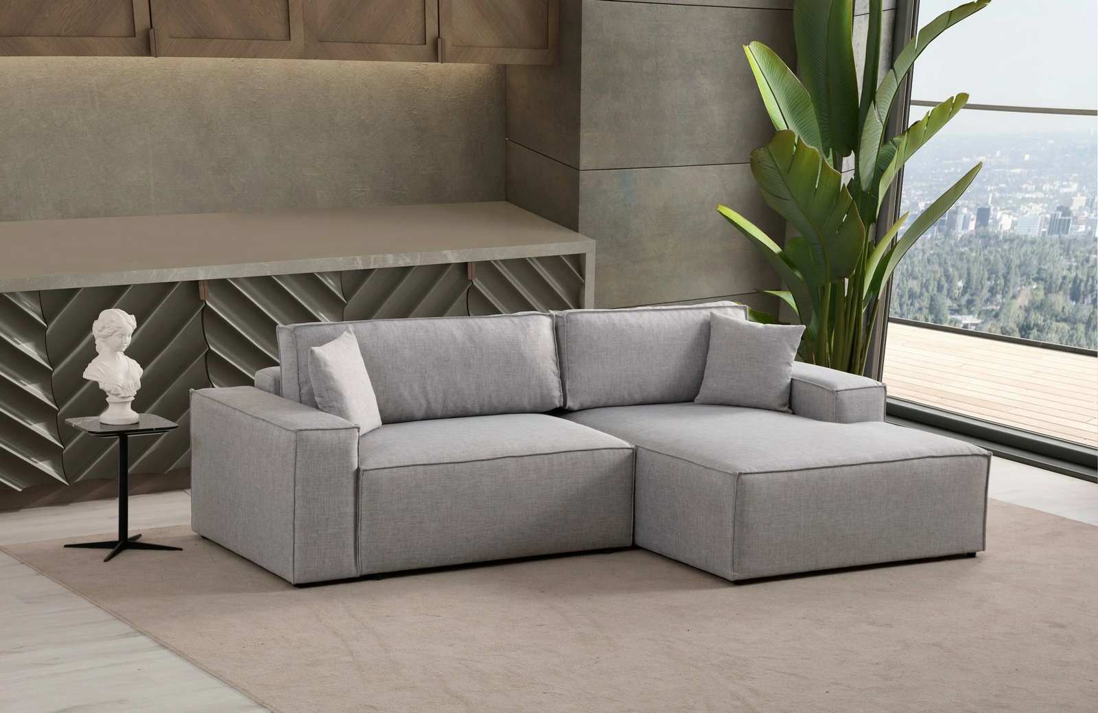 Kënd-sofë krevate Atelier del Sofa, Pırlo kënd i djathtë, gri e çelët Kënd-sofë krevate Atelier del Sofa, Pırlo kënd i djathtë, gri e çelët