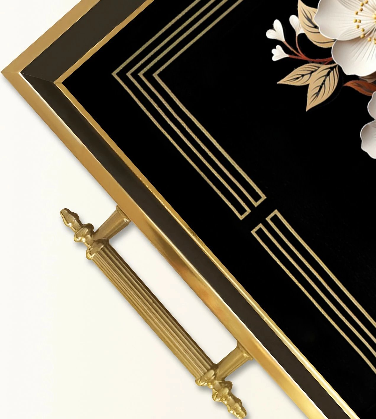 Tabakë dekorative prej qelqi, shumëngjyrëshe, Aberto Design, TPA9934, 50x29x3.5cm