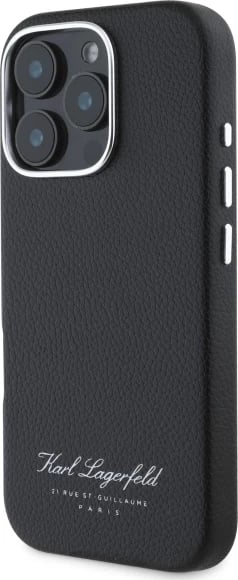 Mbështjellës Karl Lagerfeld Hotel RSG për iPhone 16 Pro Max, i zi