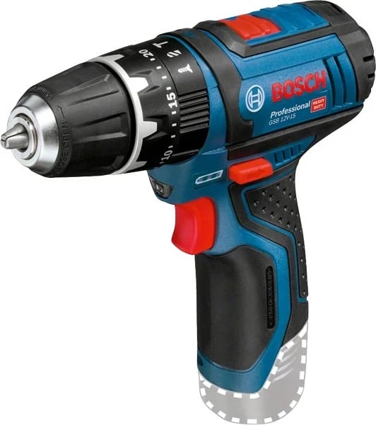 Pistoletë Bosch GSB 12V-15, brushless, 2x bateri 2Ah, 25 sfurqe, zi/kaltër