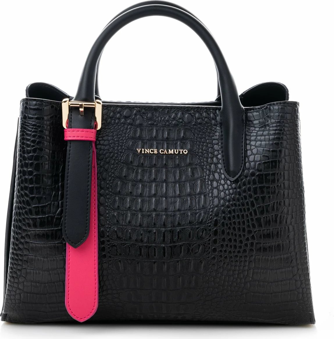 Çantë dore Vince Camuto Rome, krokodil e zezë