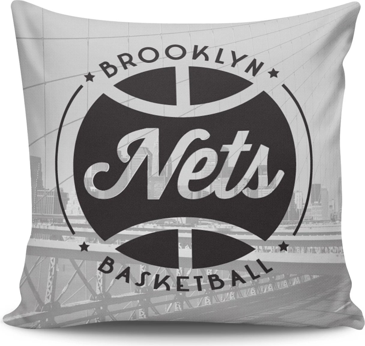 Jastëk dekorativ Brooklyn Nets, shumëngjyrësh, BRKRLNT-6, pa mbushje, 43x43cm