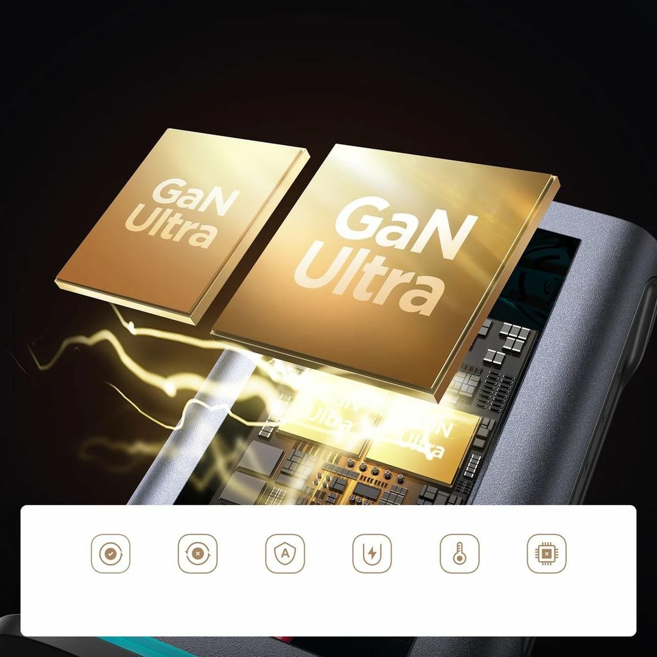 karikues muri GaN 65W, Joyroom JR-TCM02, stacion karikimi 6 porta (4xUSB-C + 2xUSB-A), prizë UK, kabllo 1.5 m, gri