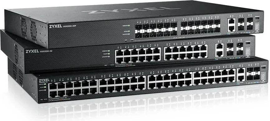 Switch i menaxhuar Zyxel XGS2220-30F, 24 porte SFP, Mini Tower, i zi