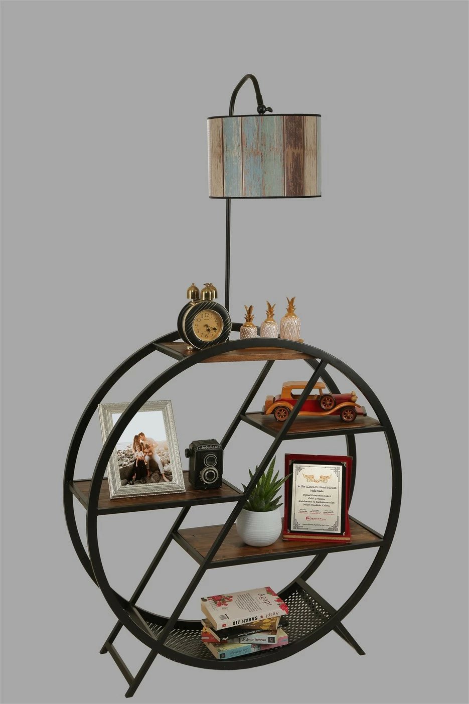 Llambë dyshemeje Opviq, 8529-6, trup metalik, mbajtëse librash, shumëngjyrëshe