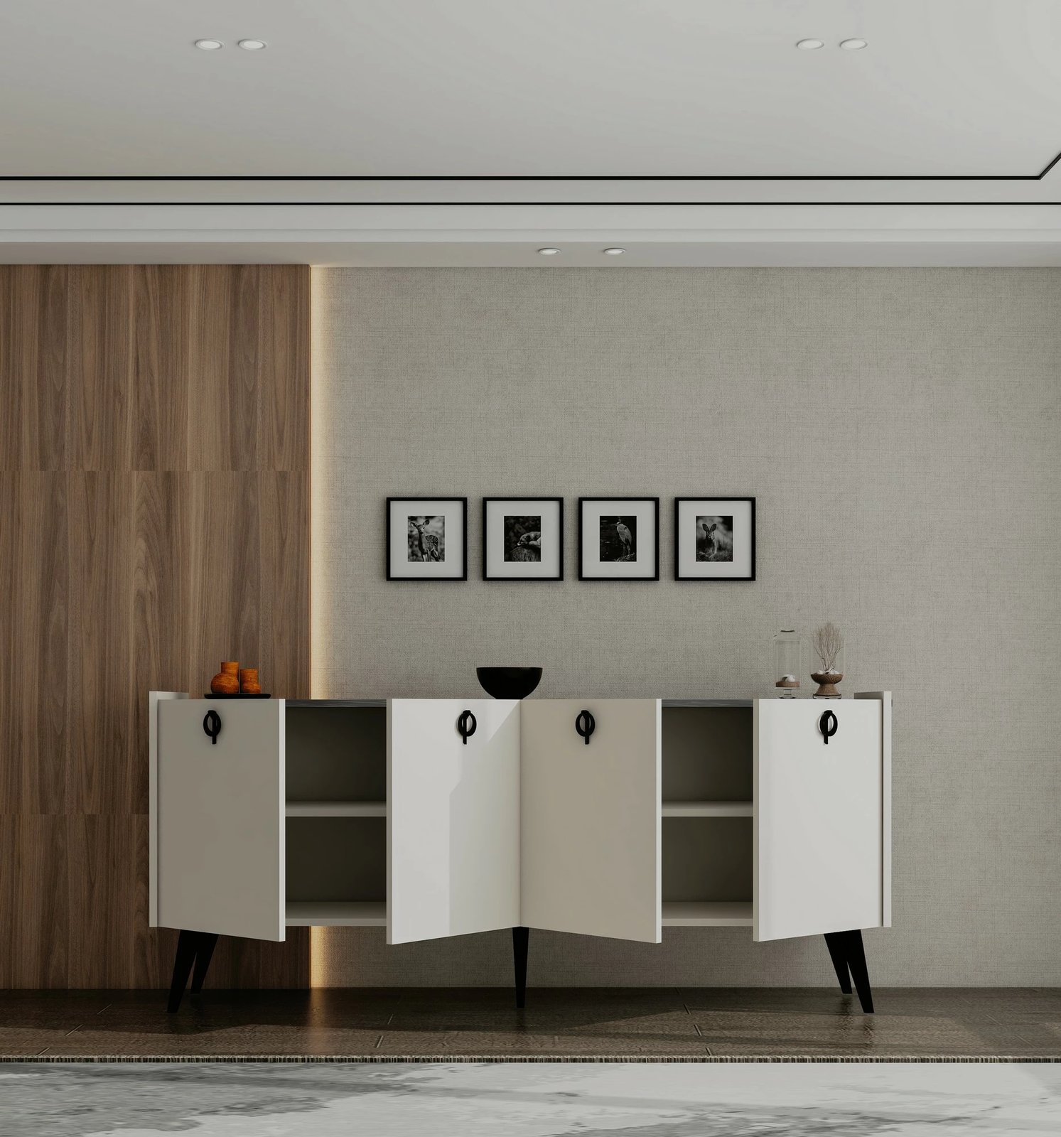 Konsol Skye Decor, ngjyrë e bardhë, Ay Tasi Kaya