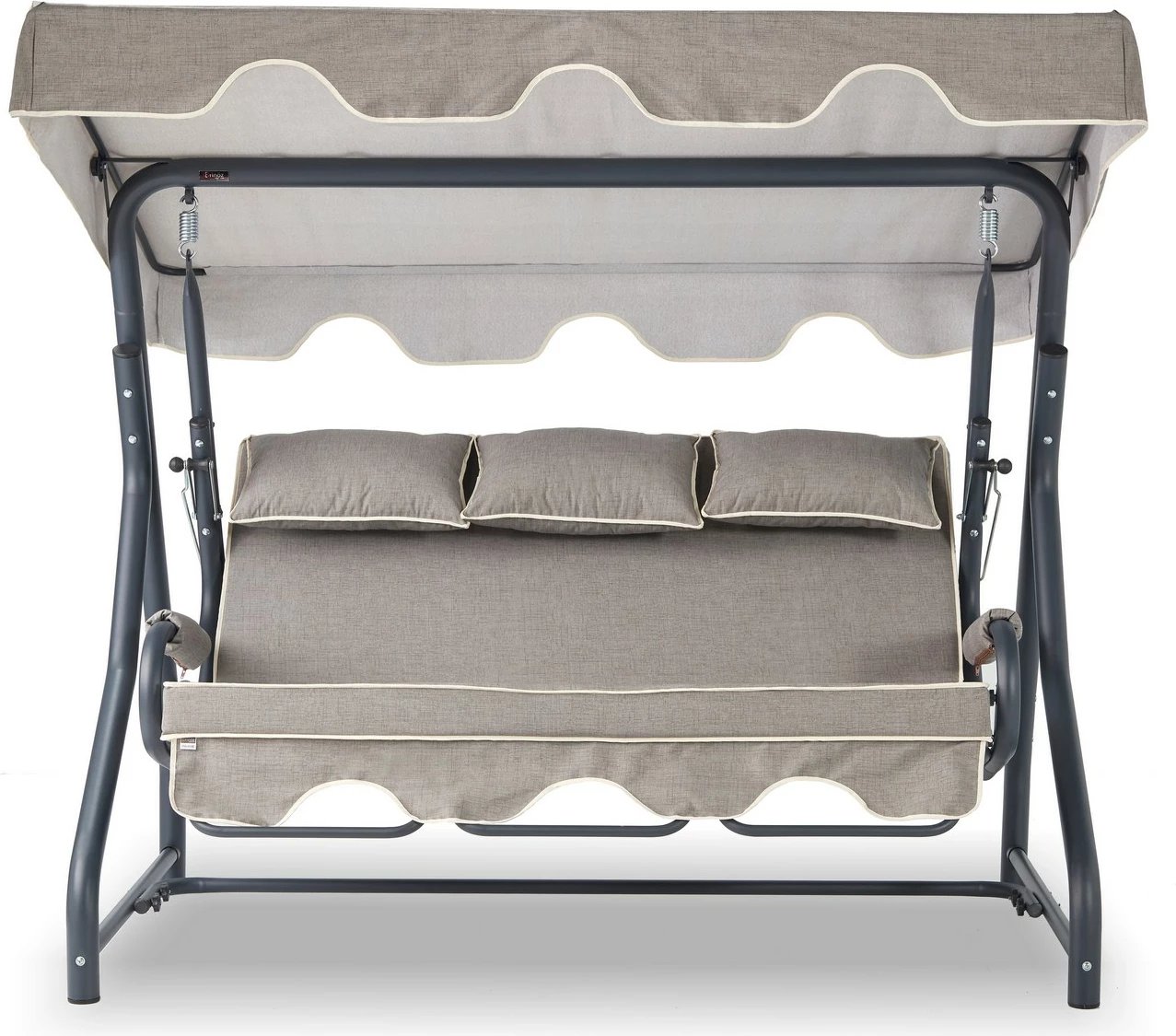 Karrige lëkundëse treshe për kopsht, Skye Decor, ngjyrë antracit-gri