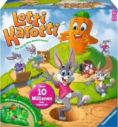 Lojë tavoline Ravensburger Lotti Karotti, familjare, 2-4 lojtarë, shumëngjyrëshe