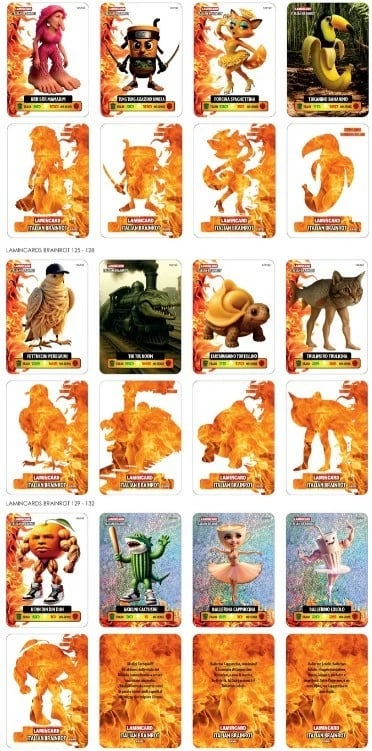Kartela koleksioni Pulio Brainrot Laminacard 1180596, 5 karta për sashe, display 24 sashe