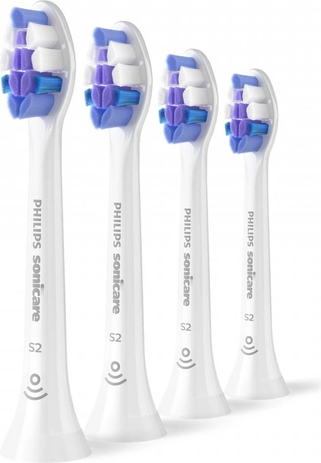 Kokë furçe dhëmbësh Sensitive, Philips Sonicare HX6054/87, kompatibile me të gjitha furçat sonike, set 4 copë, e bardhë