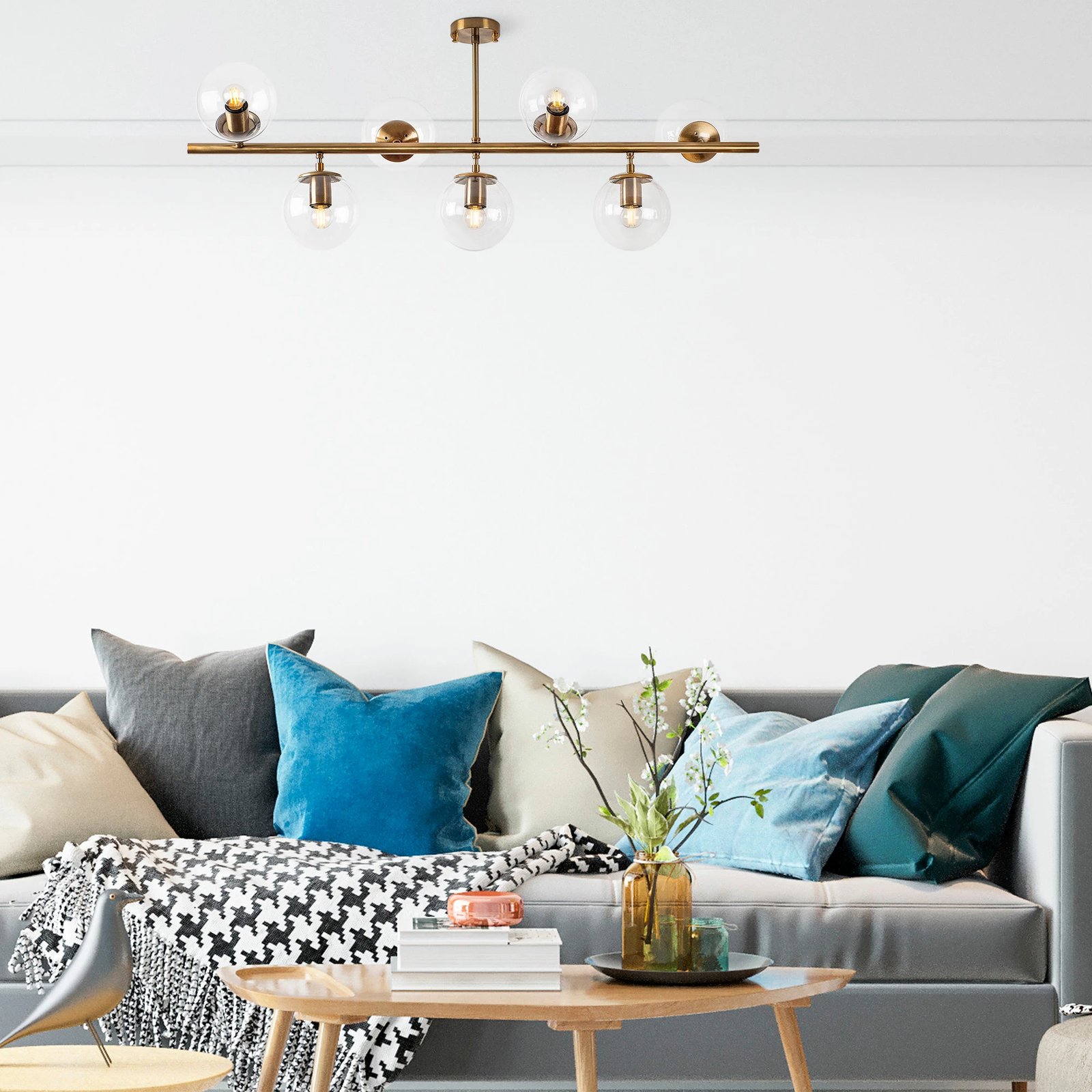 Llambë tavani vintage Opviq Fazli - 10541, ngjyrë bakri, 113x40x46cm