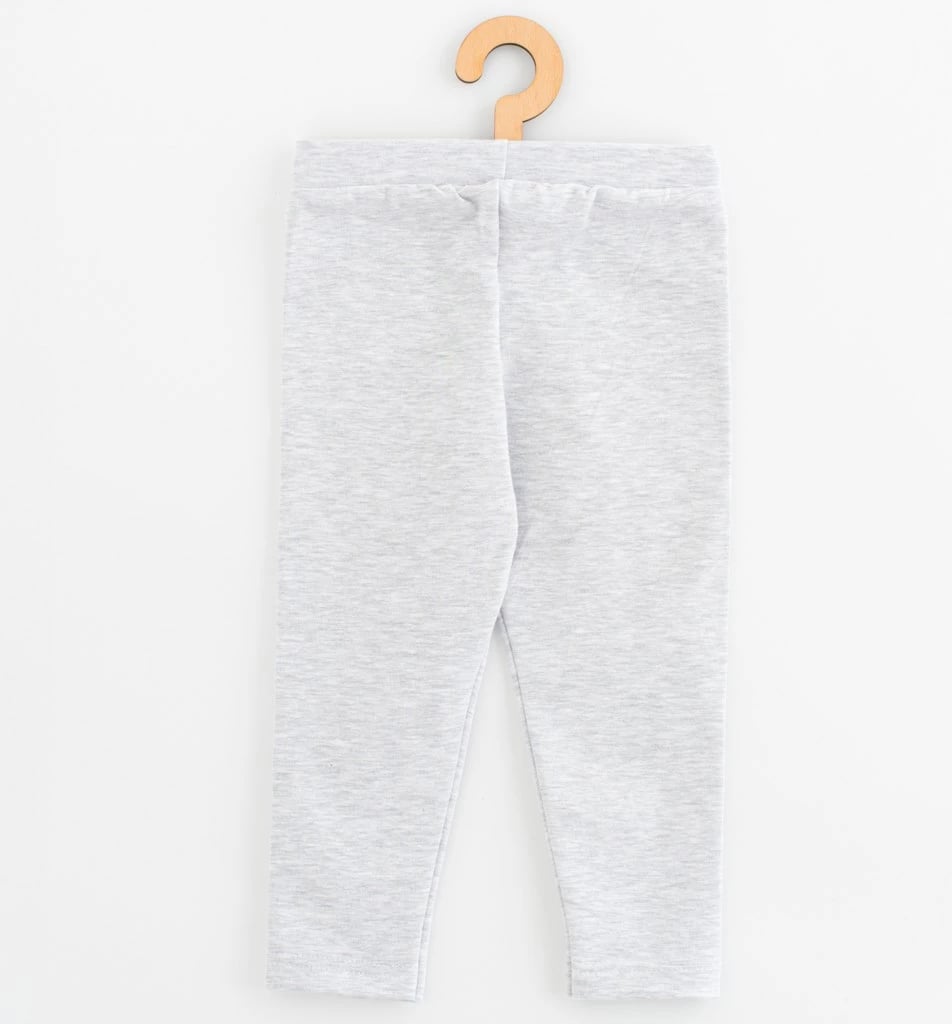 Leggins fëmijësh, New Baby Kindergarten, 116/122, material duks 95% pambuk 5% elastan, gri melange