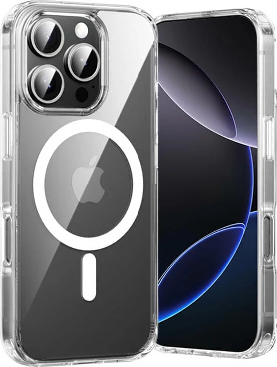 Mbështjellës Vention KUGT0-30 për iPhone 16 Pro, MagSafe, transparent