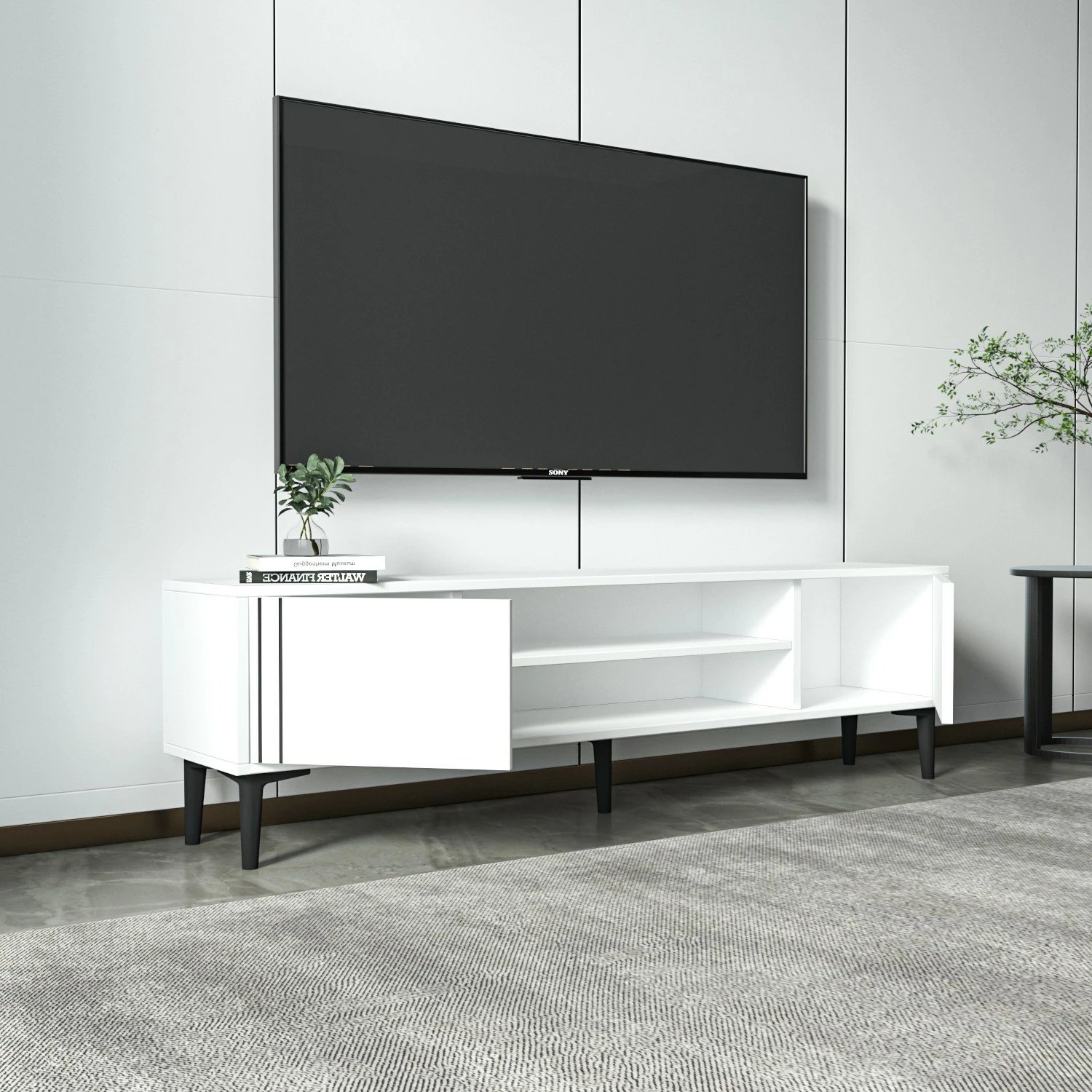 Komodë për TV Hanah Home, ngjyrë e bardhë, Snow