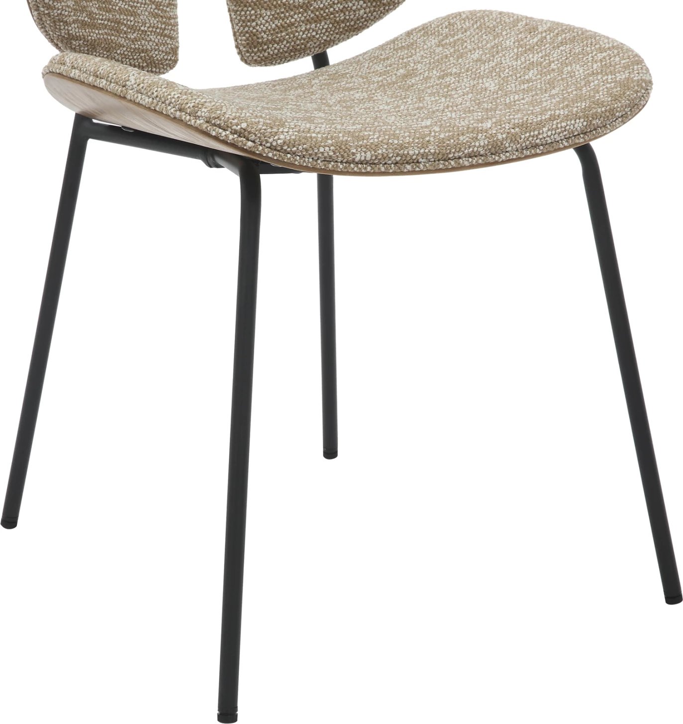 Karrige për ngrënie LUNGS FH9982.01, kornizë metalike e zezë, pëlhurë bezhë, 49x53.5x80H cm, set prej 2 copësh