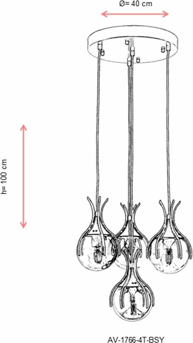Llambë tavani industriale, ngjyrë e zezë dhe bronzi, Opviq, AV-1766-4T-BSY