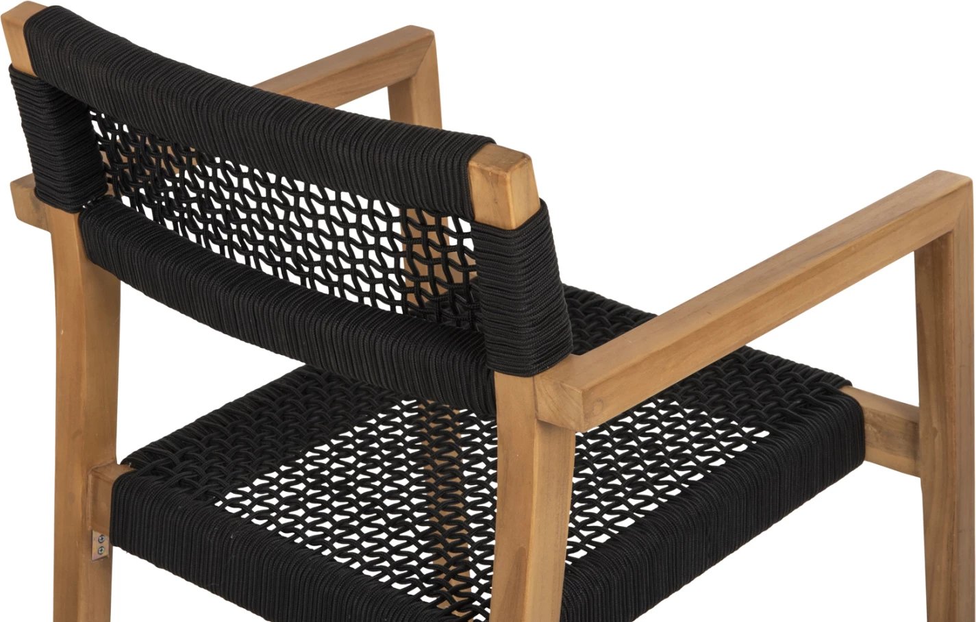 Karrige me krahë Charlotte FH9637.02 dru teak natyral dhe litar i zi 59x54x83H cm