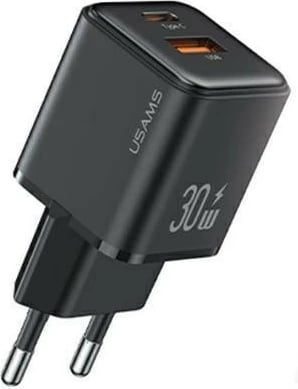 Karikues rrjeti USAMS X-ron Series, 30W, 1x USB-A, 1x USB-C, i zi