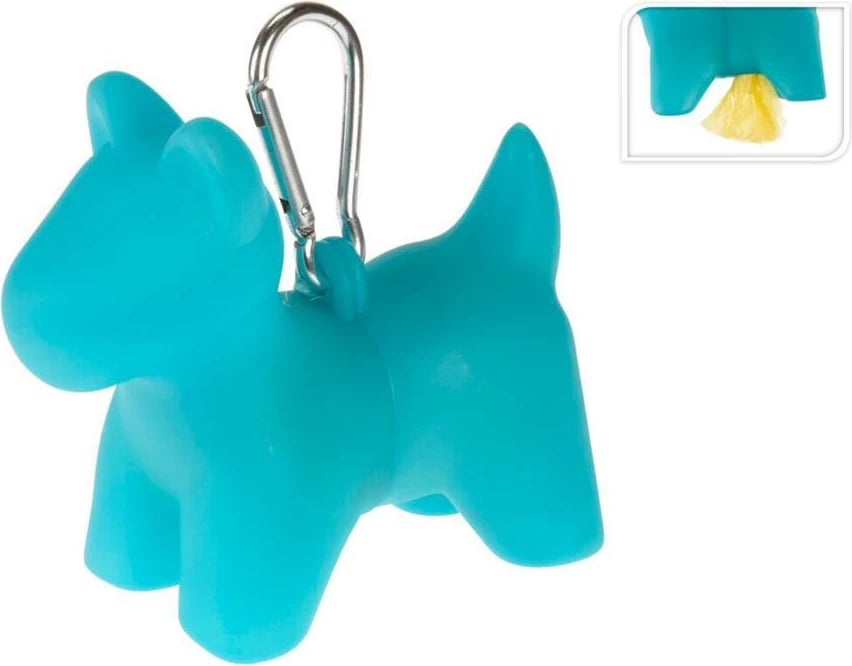 Mbajtës çelësash KOOPMAN "dog" me 20 qese mbeturinash, Blu e çelët