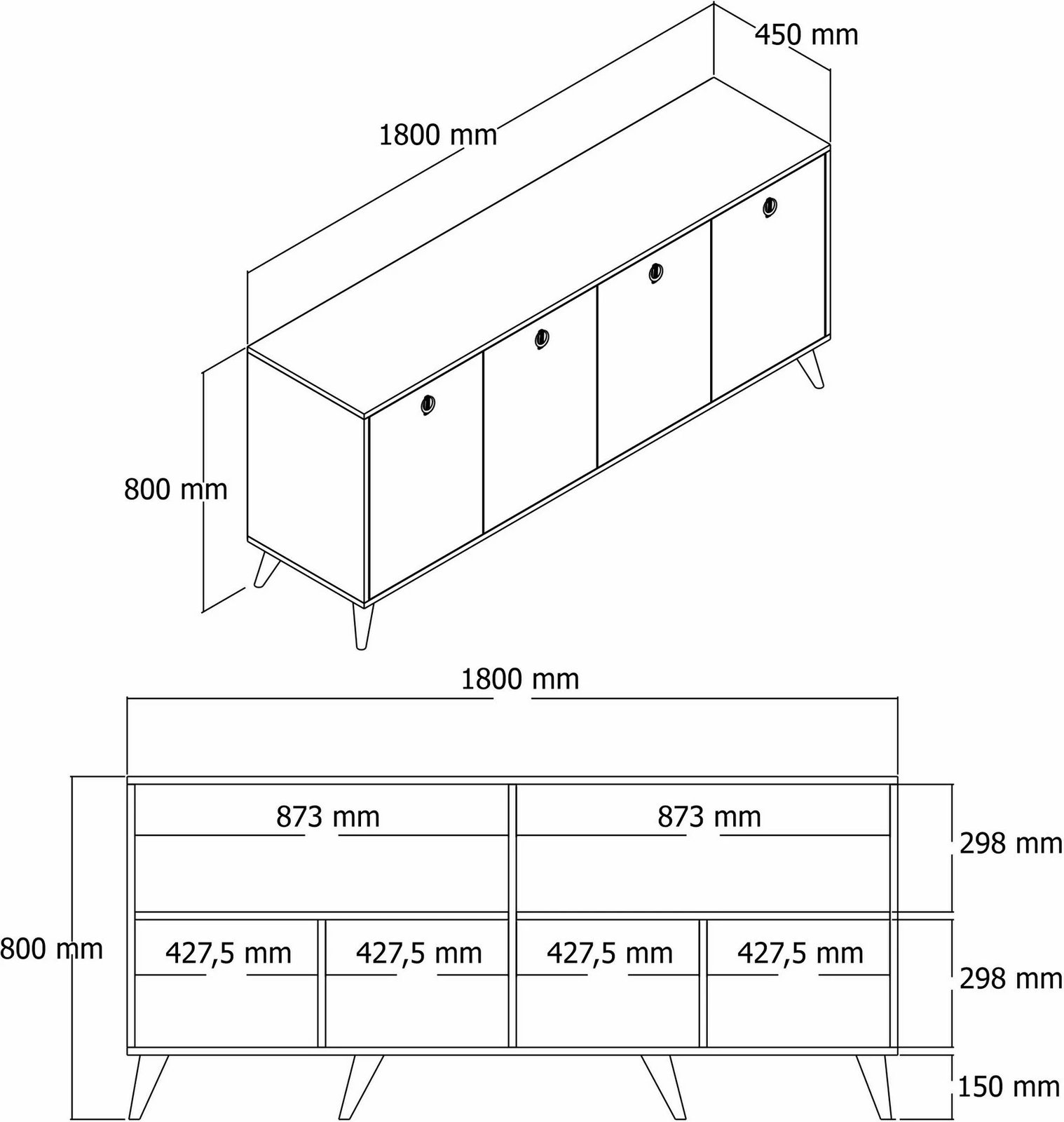 Konsol Elite 1616, ngjyrë arre, Hanah Home