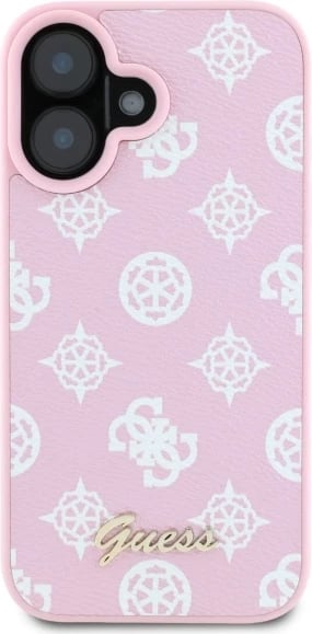 Mbështjellës Guess Peony Script MagSafe për iPhone 16, Rozë Mbështjellës Guess Peony Script MagSafe për iPhone 16, Rozë