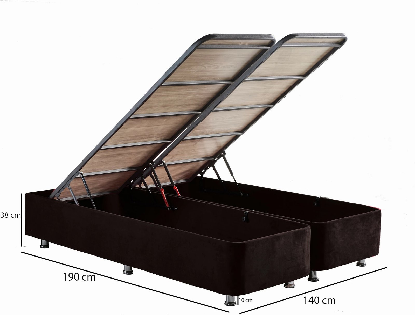 Baza dyshe Skye Decor, Ela Double, e zezë, 140x190