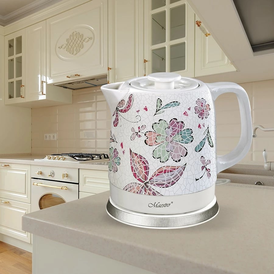 Ibrik elektrik qeramike Feel-Maestro MR-068-FLOWERS, 1.5L, 1500W, shumëngjyrësh
