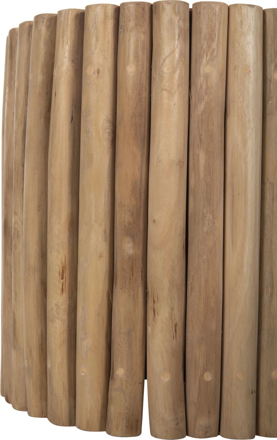 Tavolinë kafeje e rrumbullakët, degë teak, natyrale, Φ39x40.5H cm