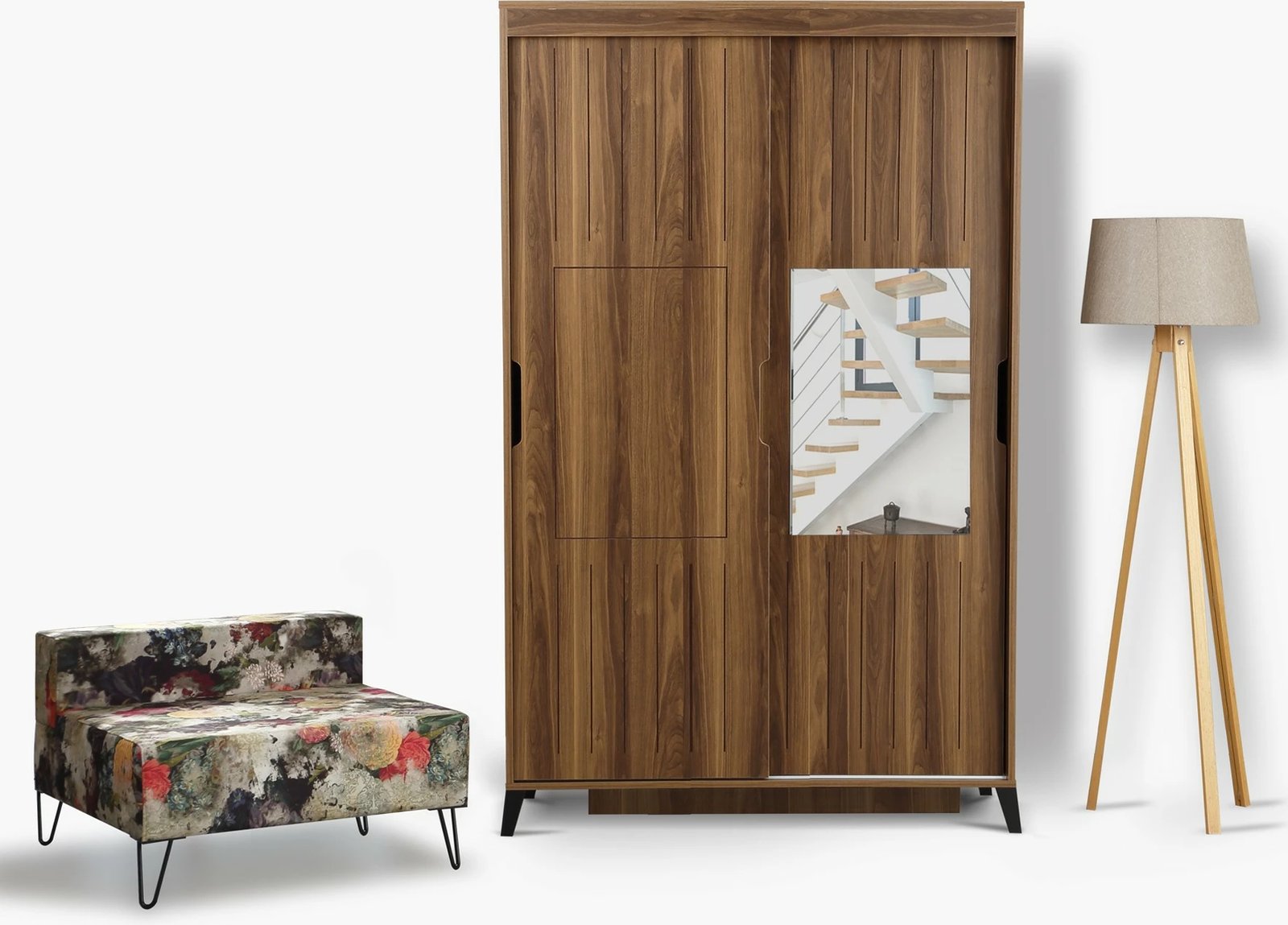 Dollap Hanah Home, Pasific Home Fuga 120, ngjyrë arre, me pasqyrë