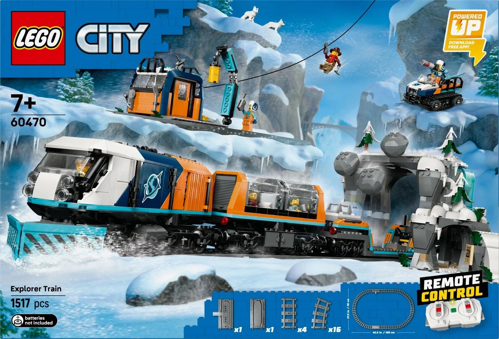Set lodrash LEGO City Arctic Explorers' Polar Express 60470, 1517 pjesë, për fëmijë 7+
