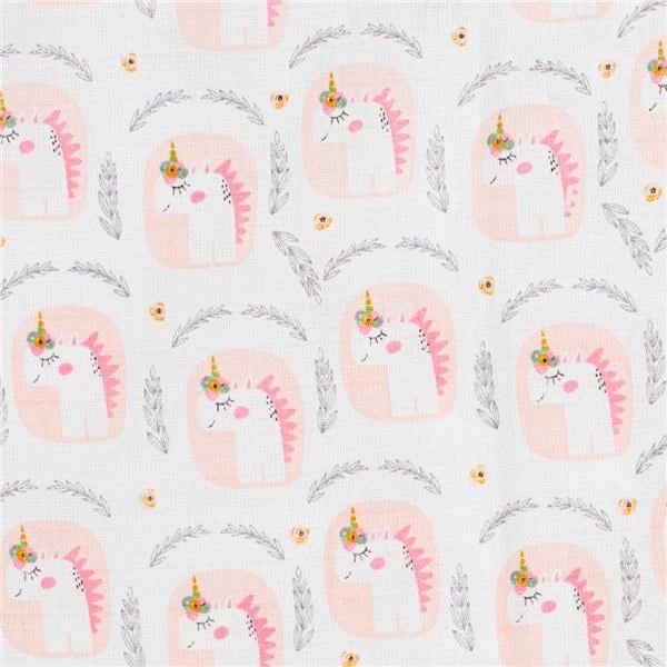 Pelenë pambuku, New Baby, 70x80 cm, 100% pambuk, print, rozë, set 3 copë