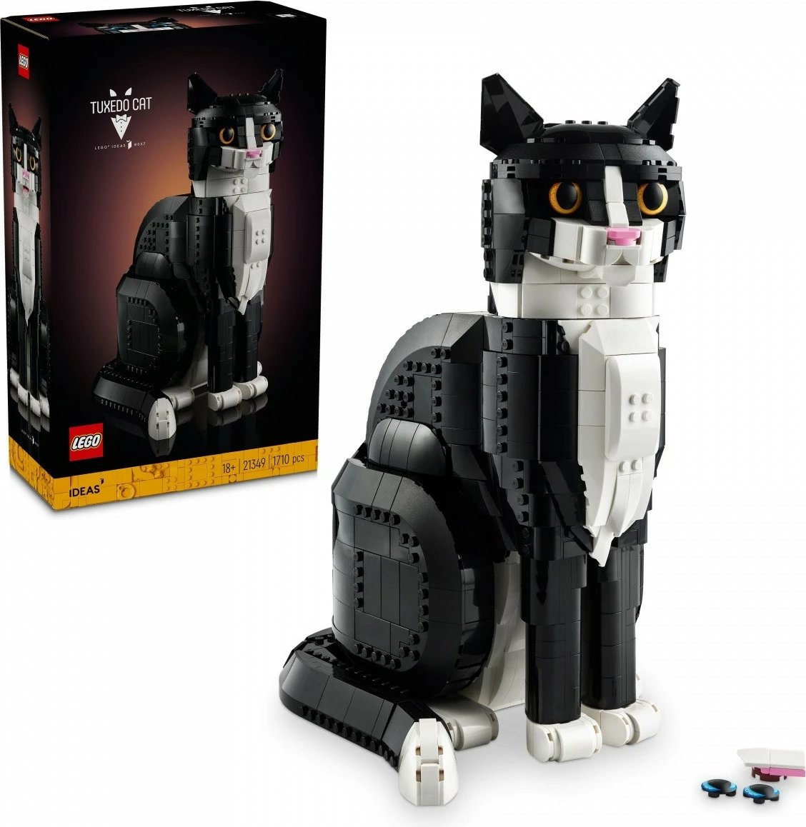 Set ndërtimi LEGO Ideas 21349 Tuxedo Cat 1710 pjesë 32 cm 18+, bardhë e zezë