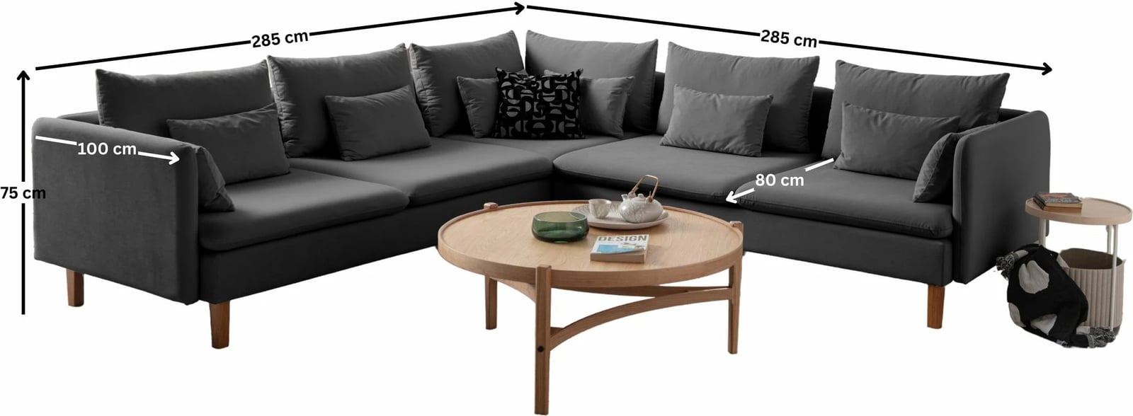Këndare Flexy L, ngjyrë antracit, Atelier del Sofa