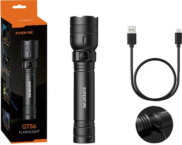 Elektrik dore Superfire GTS6, 360lm, USB-C, i zi
