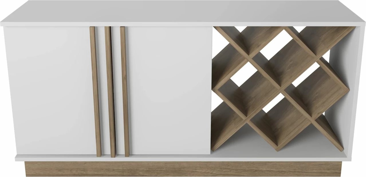 Bufe Skye Decor, ngjyrë e bardhë dhe arre, Luna