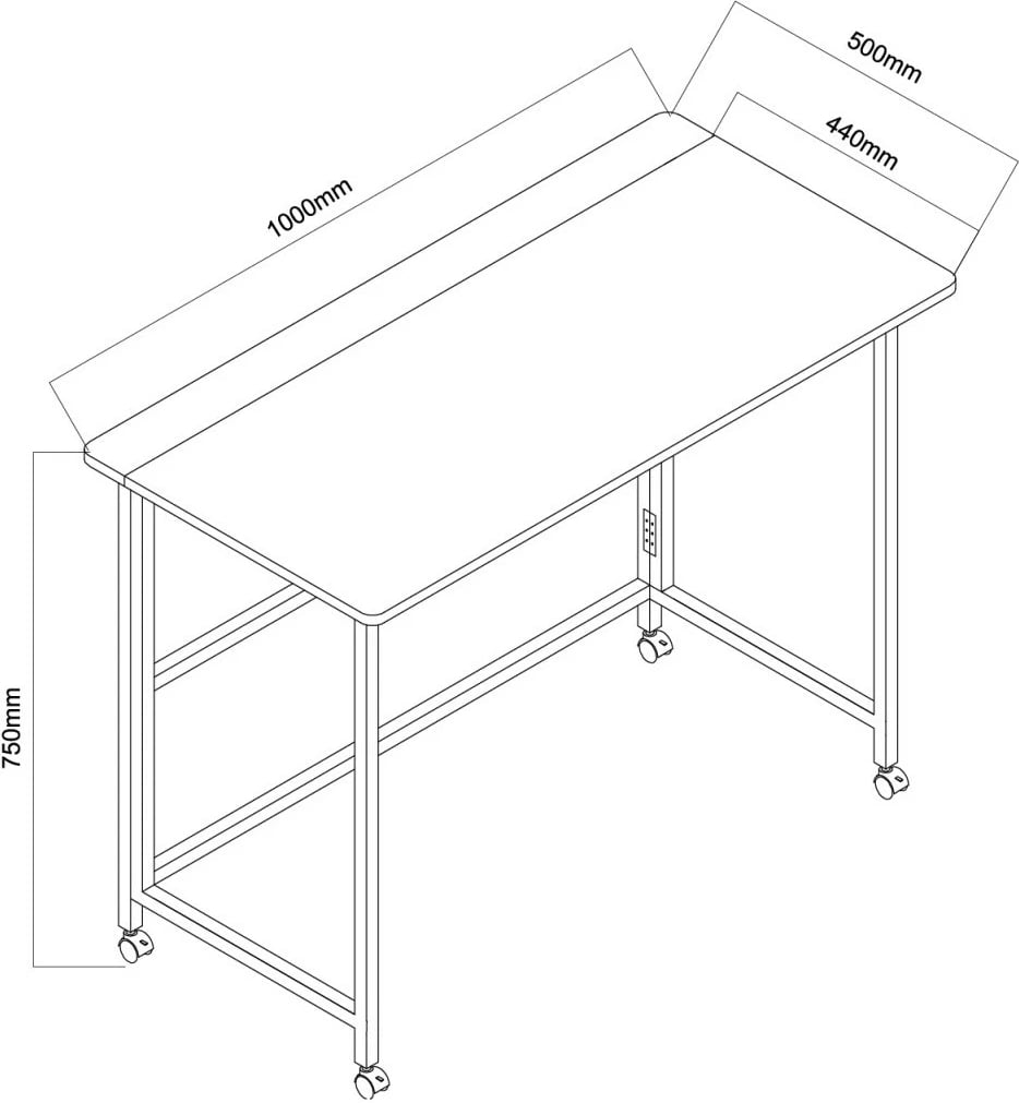 Tavolinë pune palosëse me rrota, Maclean, MC-1250 W, 100x50 cm, lartësi 75 cm, ngarkesë 50 kg, e bardhë