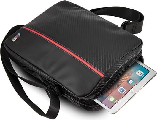 Çantë tabletë BMW Carbon/Red Stripe 8", e zezë