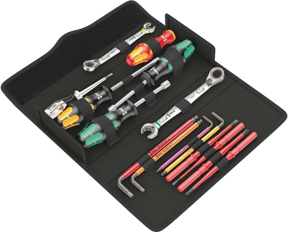Set veglash Wera SH 2, 15 copë, çelik inoksi, zi/metalik