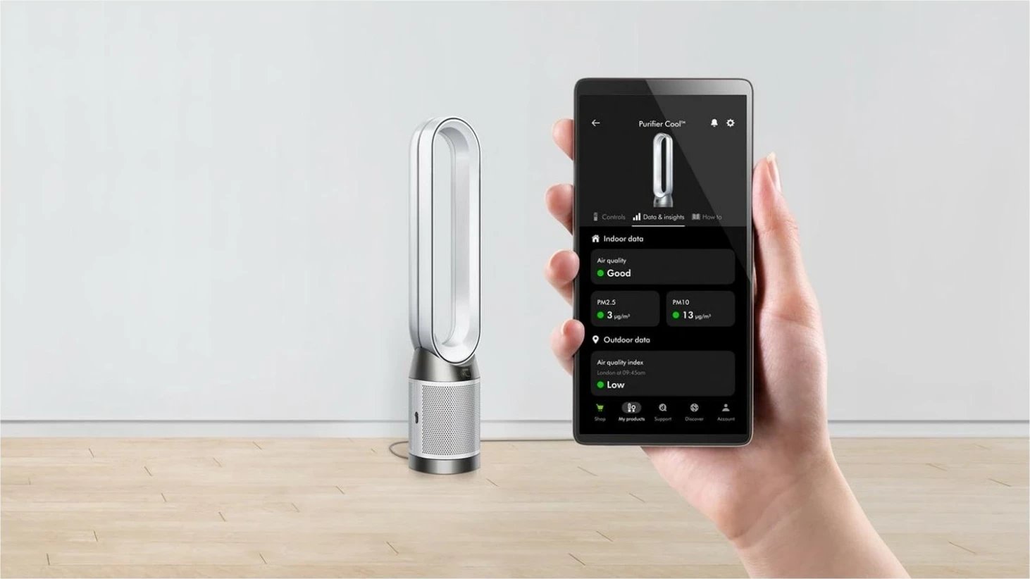 Purifikator ajri Dyson Purifier Cool PC1, HEPA 13, smart, argjendtë