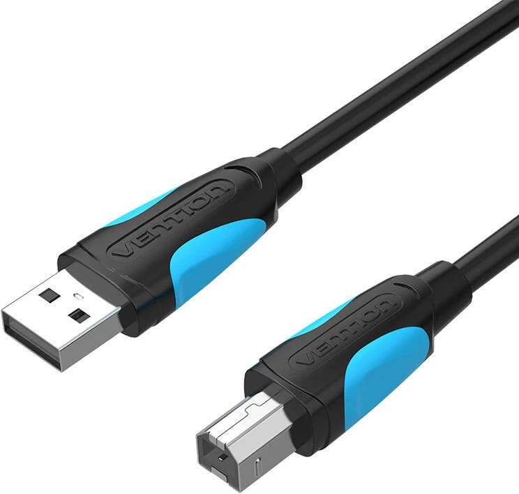 Kabllo USB 2.0 Vention VAS-A16-B100, USB-A në USB-B, 1m, e zezë