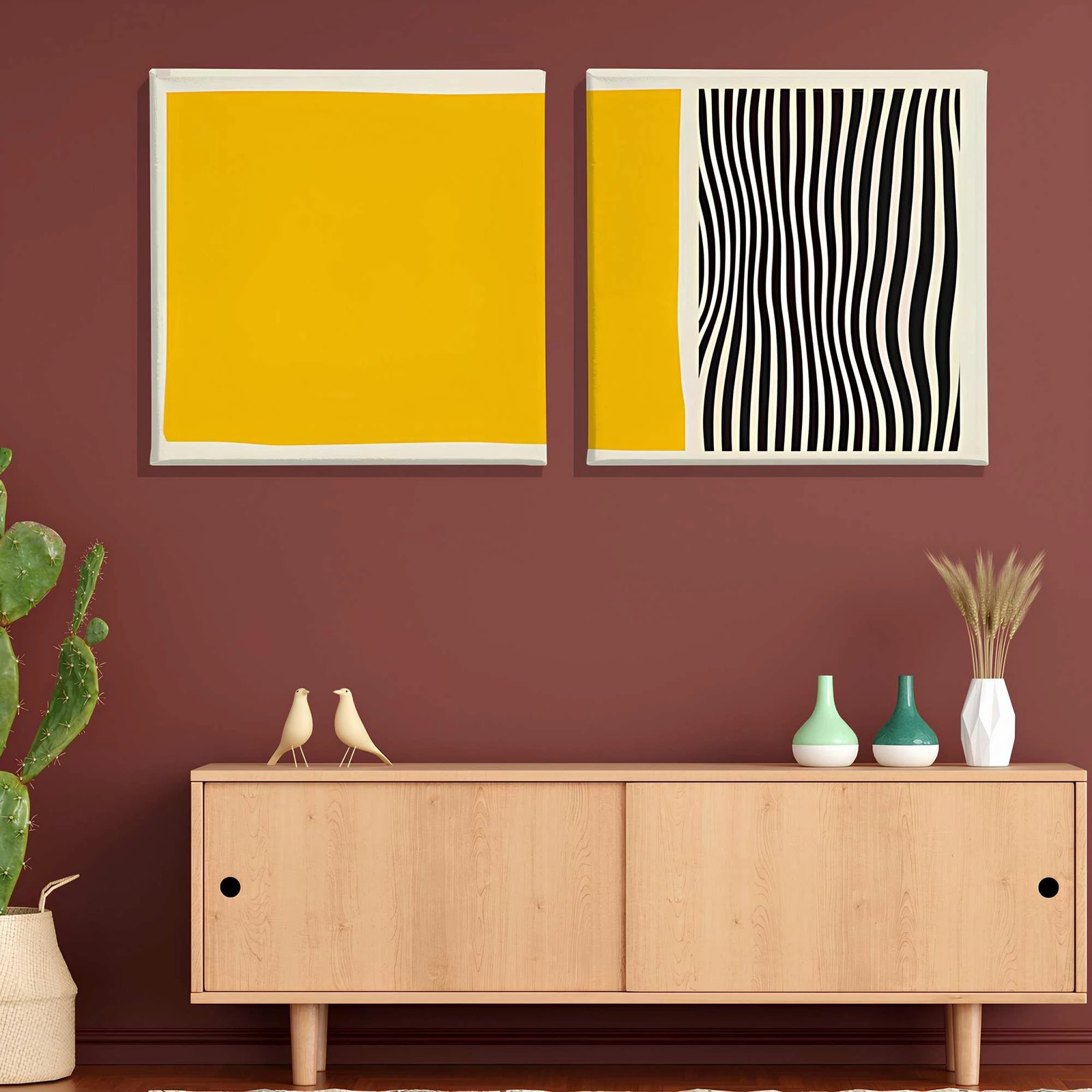 Pikturë dekorative në kanavacë (2 copë), Wallity, ASR_CNV2-21, 40x40