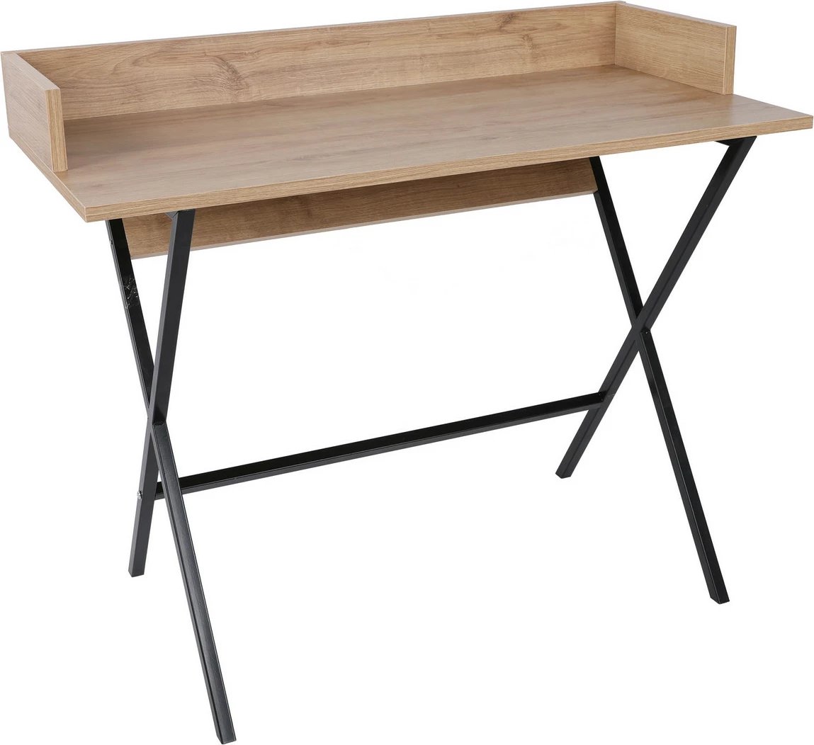 Tavolinë pune për studim, ngjyrë lisi dhe e zezë, Skye Decor Monaco