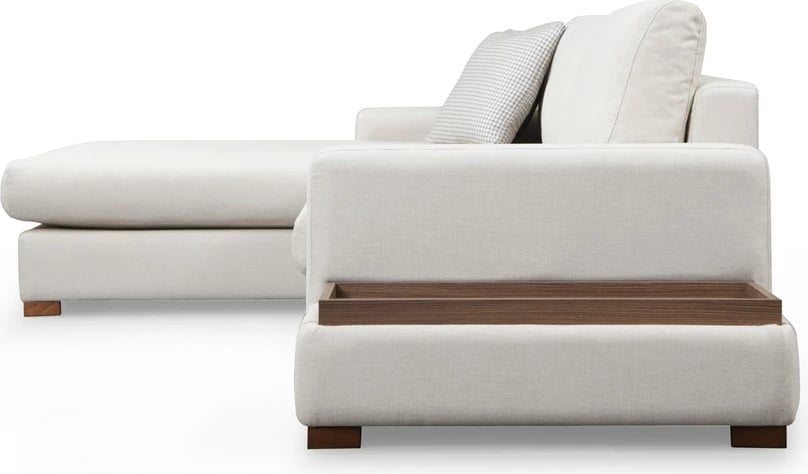 Këndore Atelier del Sofa, Loop 18, e bardhë, me tavolinë anësore