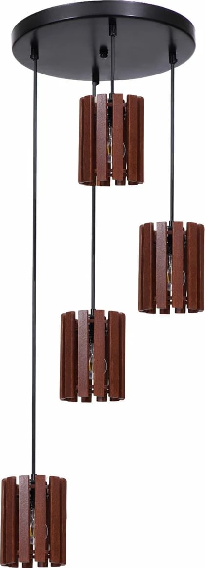 Llambë tavani Opviq, ngjyrë arr dhe e zezë, 9074-4