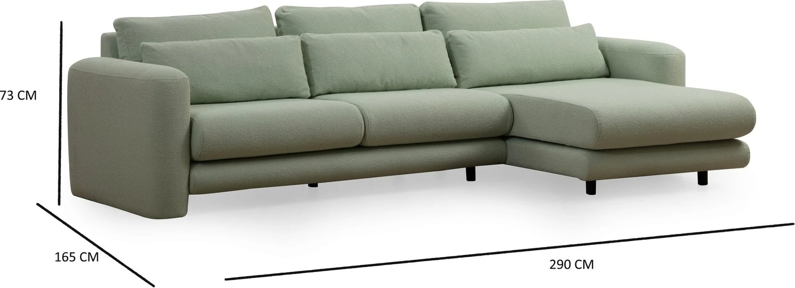 Këndare Atelier del Sofa, këndore e djathtë, ngjyrë e gjelbër