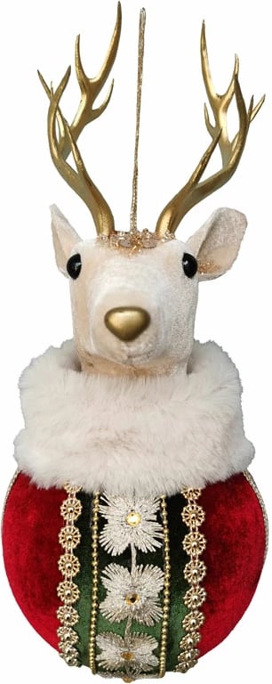 Topth i Krishtlindjeve, dre i artë, shumëngjyrësh, kadife, 11x11x24cm Topth i Krishtlindjeve, dre i artë, shumëngjyrësh, kadife, 11x11x24cm