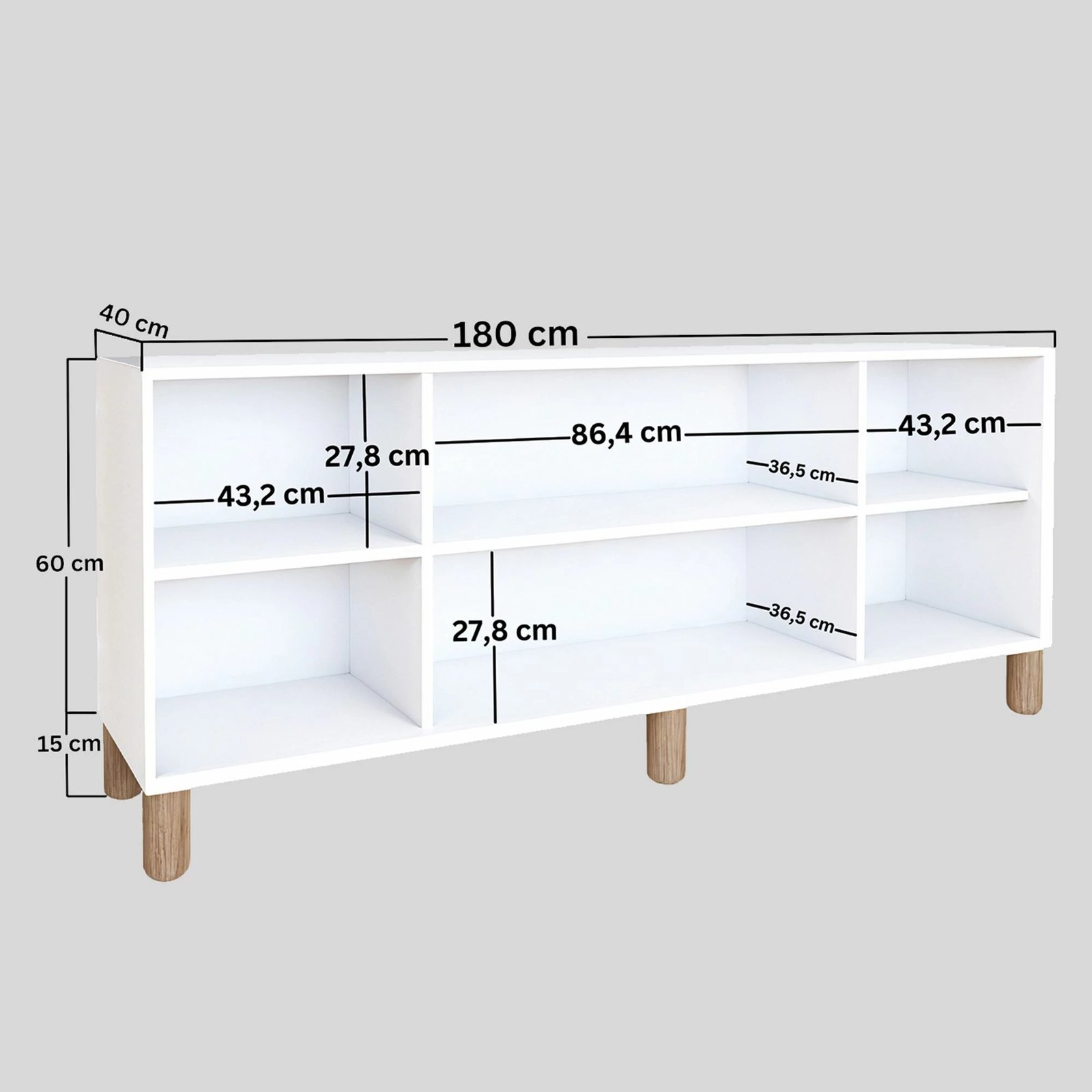 Konsol bohemian, ngjyrë e bardhë, Skye Decor, 180x75x40cm