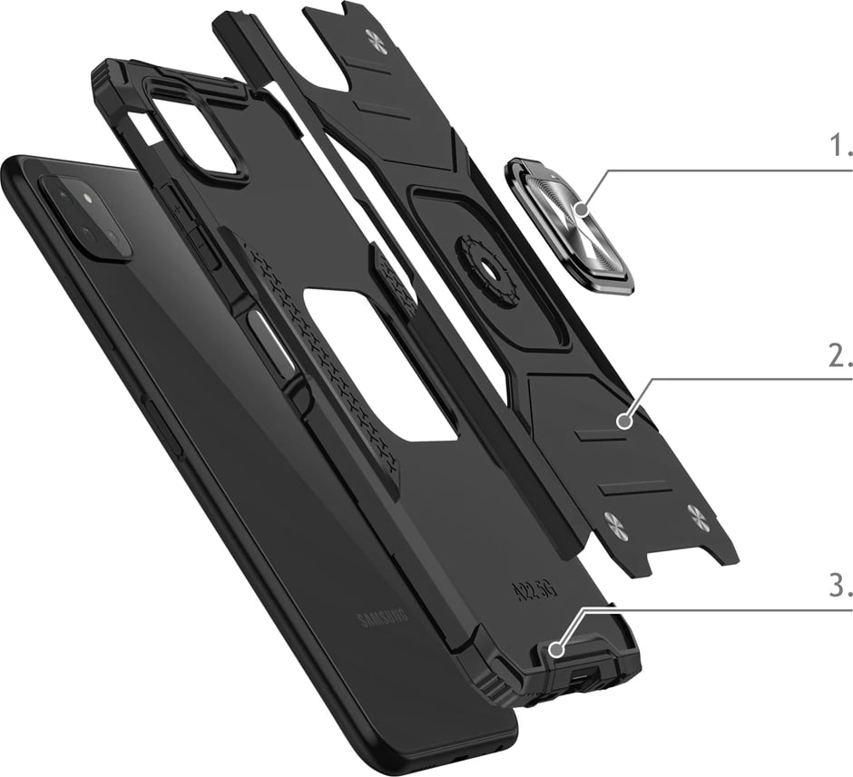 Mbështjellës Wozinsky Ring Armor me këmbëz, për Samsung Galaxy A22 4G, Kuq