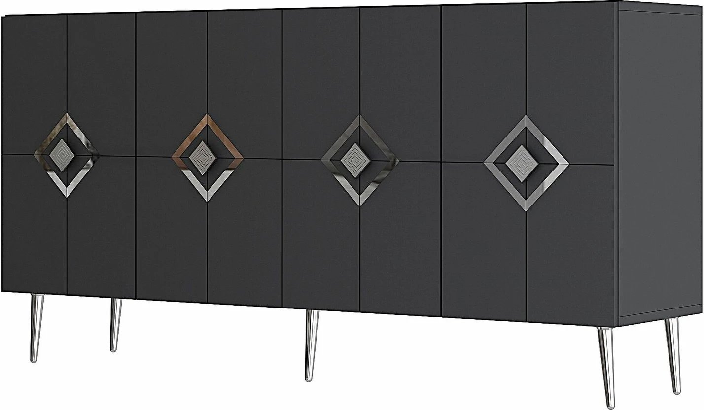 Konsol Skye Decor, ngjyrë antracit, argjend, KB150