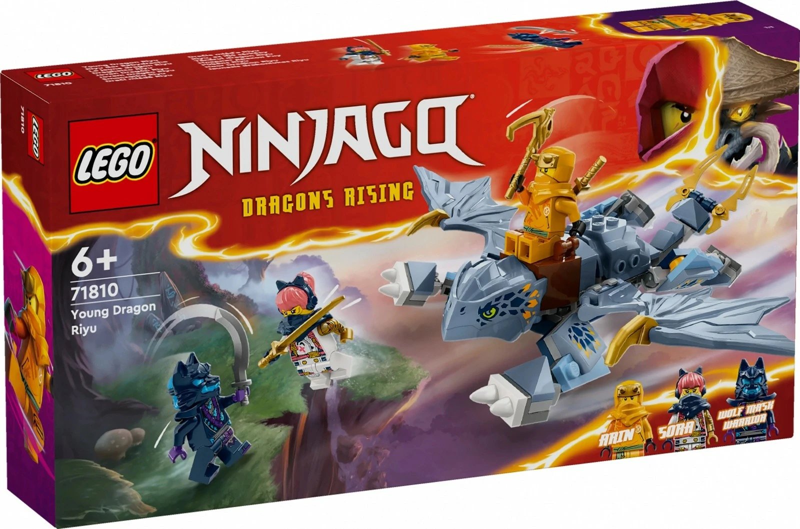 Set lodër LEGO Ninjago Riyu Dragonling 71810 me 3 minifigura, plastikë